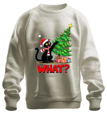 Immagine prodotto di WHAT? gatto nero Natale divertente albero di Natale regali unisex felpa pullover, natura, M