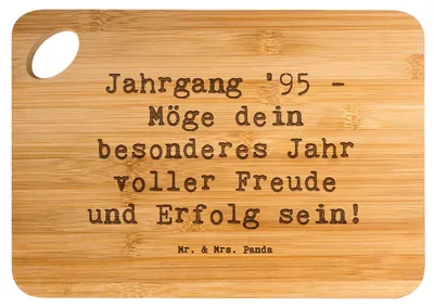 Produktbild von Mr. & Mrs. Panda holzschneidebrett Spruch 1995 Geburtstag - Transparent - Geschenk, Holzbrett, Frühstücksbrettchen, Alter, Geburtsjahr, Jahrgang feiern, Happy Birthday