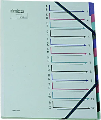 Produktbild von extendos Ordnungsmappe 43 12 Fächer mit Eckspanngummi