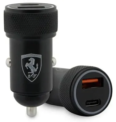 Image de Chargeur de voiture Ferrari PD-QC 3.0 20W à charge rapide - noir