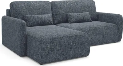 Produktbild von Pagno - Schlafsofa mit Ottomane, 207x148 cm blau, Stauraum