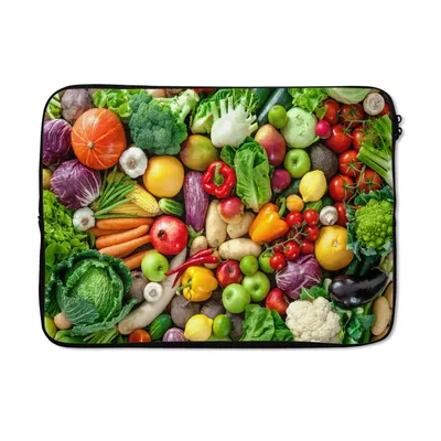 Produktbild von MuchoWow® Laptop Hülle 13 Zoll Obst - Gemüse - Apfel Laptoptasche - Laptophülle - Sleeve - Rundumschutz