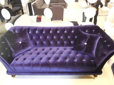 Produktbild von Chesterfield 3 Sitzer Elegantes Sofas Textil Couch Luxus Blau Sofa Neu