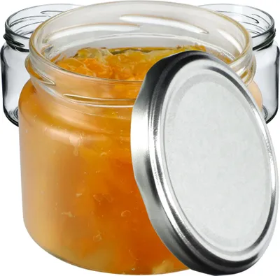 Produktbild von KADAX Einmachgläser mit Deckel "Sonka", Marmeladengläser, Einweckgläser, 330 ml, Silberdeckel, 20 Stück