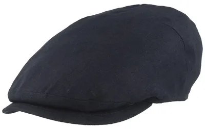 Sehr leichte einfarbige Flatcap Sportmütze aus 100% Leinen von Hut-Breiter in blau