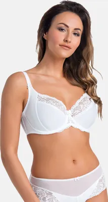 Immagine prodotto di Reggiseno Teyli non imbottito con ferretto morbido e pizzo floreale Amelia Donna 201 bianco 95D