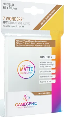 Produktbild von Gamegenic Matte 7 Wonders Sleeves Kartenschutzhüllen 67x103mm (80 Stück) (+)