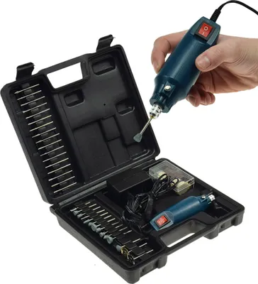 Produktbild von ChiliTec 22131 Mini-Bohrmaschine "Drill-Power V2" 12V= 12.000UpM, 63-teilig, viel Zubehör