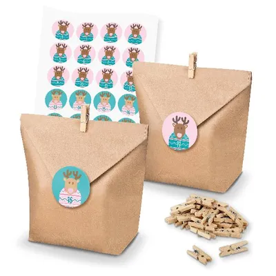 Produktbild von itenga SET Adventskalender 24x Tüten + Klammern + Zahlensticker (Z44)