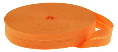 Schrägband Baumwolle Breite 14mm gefalzt hellorange
