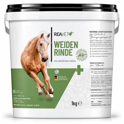 Produktbild von REAVET Weidenrinde geschnitten für Pferde 1kg – Naturrein in , Unterstützt Gelenke, Immunsystem & oxidativen Stress I Salicin I Aus Silberweide Rinde, Ohne Zusätze