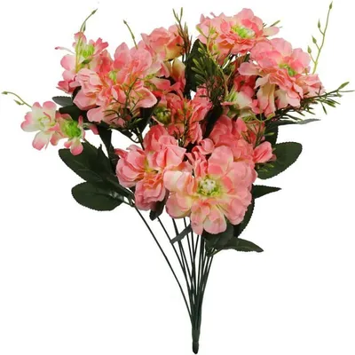 Image de Bouquet De 14 Anémones Artificielles Saumonées De 48 Cm De Haut