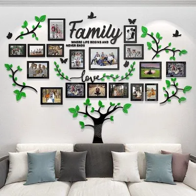 Produktbild von Lebensbaum - 3D Wanddekoration für Wohnzimmer und Schlafzimmer - Grün - 146 x 207 cm