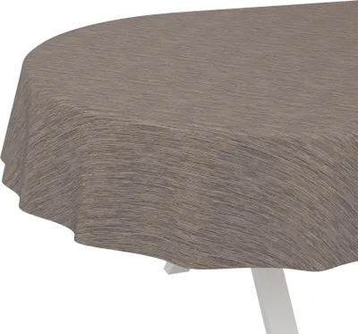 Produktbild von Tischdecke Wachstuch Einfarbig Braun Robust Wasserabweisend Oval Breite 140 cm Länge 200 cm