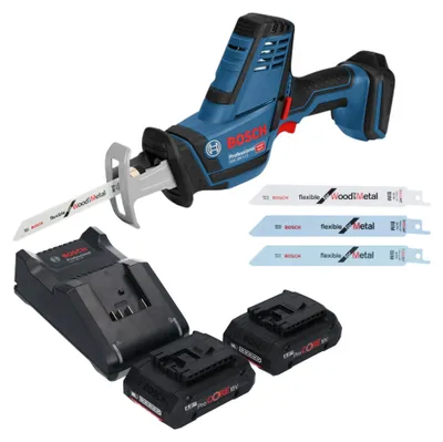 Zdjęcie produktu dla Akumulatorowa pilarka szablasta Bosch GSA 18V-LI C Professional 18 V + 2x akumulator ProCORE 4,0 Ah + ładowarka