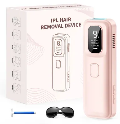 Produktbild von IPL Haarentfernung - Elektrischer Laser Epilierer - 999900 Lichtimpulse - 3 Geschwindigkeiten - Bikini & Achsel - Für Frauen - Rosa