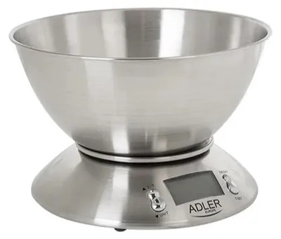 Image de Balance de cuisine électronique Adler AD 3134, en acier inoxydable, ronde
