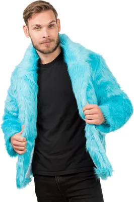 Produktbild von Kunstpelzmantel in Blau für Erwachsene - S