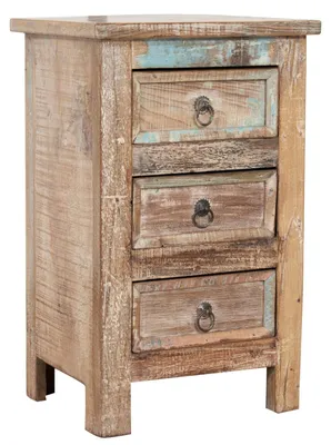 Nachtkastje aus recyceltem Holz, 63x30x34 cm, rustikal, Vintage