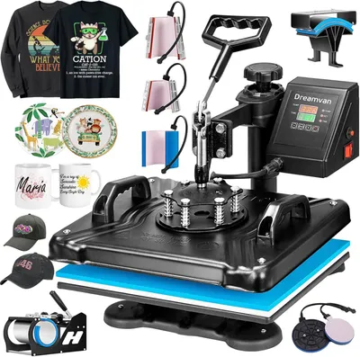 Produktbild von Aufgerüstete 8-in-1-Transferpresse, 29x38 cm, Digitale Schwenkbare Druckmaschine, für T-Shirts, Kappen, Tassen und Teller