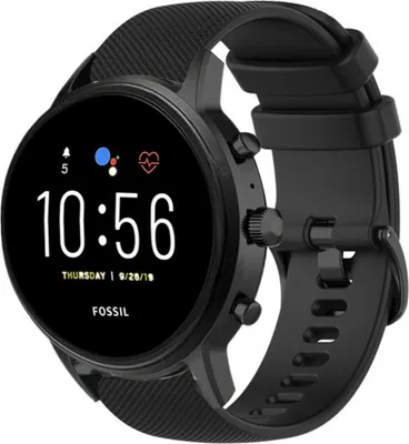 Produktbild von Strap-it Fossil Gen 5 Luxus-Silikonarmband (Schwarz)