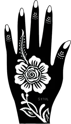 Produktbild von Henna Tattoo Schablone für die linke Hand