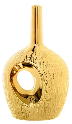 Tafelvaas, Keramik, Gold, 18x12x31 cm