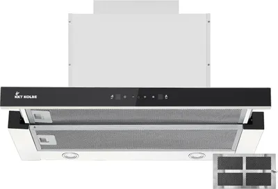 Produktbild von KKT KOLBE | Dunstabzugshaube 60 cm | Abluft | Umluft | Einbauhaube | Flachschirmhaube | Edelstahl | Silber Schwarz | SensorTouch Bedienung | LED-Beleuchtung | TEL500