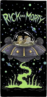 Immagine prodotto di Rick And Morty - Asciugamano, UFO TC404 (taglia unica) (nero/verde)