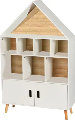 Produktbild von Kinderbuchregal, Aufbewahrungsregal für Kinder, weiß 80x30x126cm