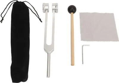 Produktbild von 128 Hz Tuning -Gabel mit Hammer ergonomischer Aluminiumlegierung Frequenz für die Heilung