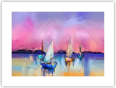 Produktbild von Poster - Poster ohne Rahmen - Segelboot See - 40x30 cm - Wand Bild - Wanddeko - Wandbilder - Kunstposter - Wandposter - Bilder - Kunstdruck - Wanddekoration - Wandbild - P2XAA40x30-4099