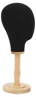 Zdjęcie produktu dla Głowa manekina, solidna drewniana podstawa, design stołu, kolor czarny