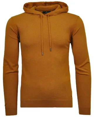 Ragman V-Ausschnitt Pullover mit Kaputze in gelb