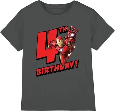 Obrázek produktu pro Iron Man - Tričko pro děti - 4. narozeniny TV3331 (116) (uhlí)
