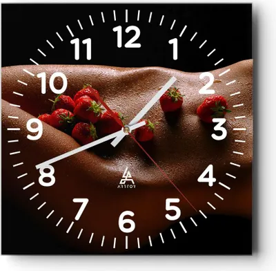 Produktbild von Wanduhr - Quadrat - Glasuhr - Frau Wasser Tröpfchen Tau - 40x40cm - Schleichendes Uhrwerk - Lautlos - zum Aufhängen bereit - Dekoration Modern - Wanddekoration aus Glas - C4AC40x40-2533