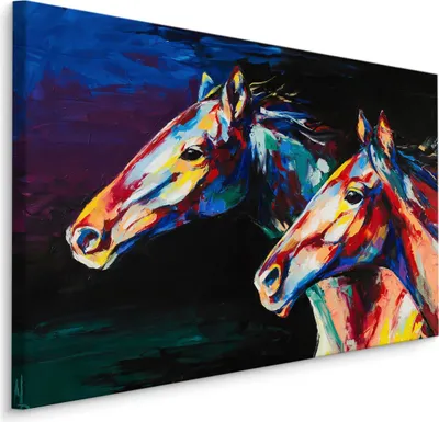 Produktbild von Fabelhafte Canvas LEINWAND BILDER 120x80 cm XXL Kunstdruck Natur Tiere Pferde Abstrakt