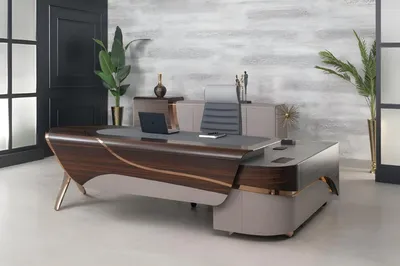 Immagine prodotto di Ufficio Mobili Moderni Scrivania Arredamento Scrivania in legno Scrivania direzionale 240 cm Nuovo