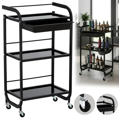Image de chariot de coiffure avec roues table d'aide cosmétique pour salon