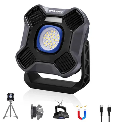 Produktbild von WORKPRO Akku LED Arbeitsleuchte 2000lm, 5 Lichtmodi, Magnetfuß