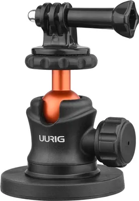 Produktbild von UURIG BH-07 Mini-Kugelkopf-Kamera-Stativhalterung 1/4-Zoll-Schraube mit Magnetfuss Sportkamera-Halterungsadapter Ersatz fuer DJI / GoPro / Insta360-Action-Kameras