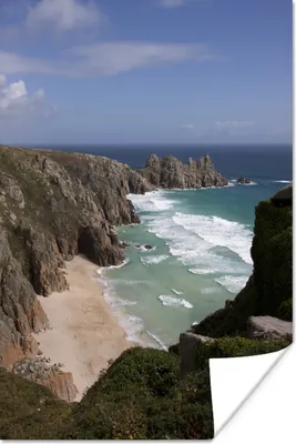 Produktbild von MuchoWow® Poster Eine steile und weitläufige Klippe vor dem Strand von Cornwall 20x30 cm - Papierdruck