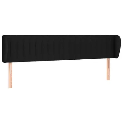 Produktbild von vidaXL Kopfteil mit Ohren Schwarz 203x23x78/88 cm Stoff