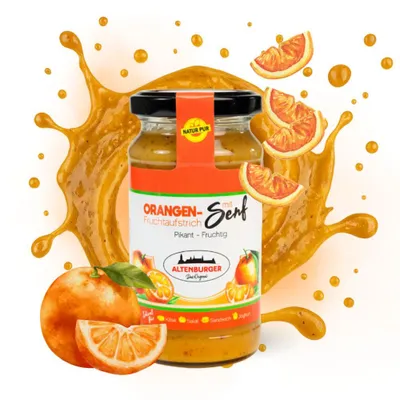 Produktbild von Orangen Fruchtaufstrich mit Senf, 240 g/190 ml