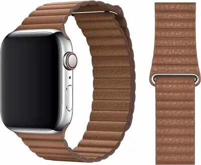Produktbild von Original Apple Leather Loop Armband Größe M 42/44/45mm MXAF2ZM/A Saddle Brown