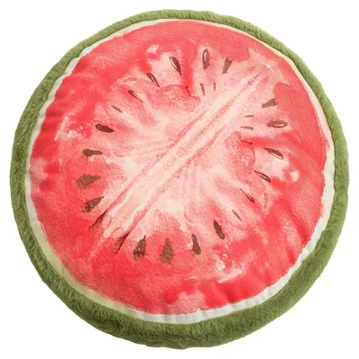 Produktbild von Kissen - 36 x 36 cm - Grün - Pink - Polyester - Digitaldruck - Fellimitat - Wassermelone