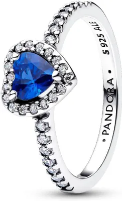 Produktbild von PANDORA Damenring aus 925er Silber, Timeless, blauer Kristall