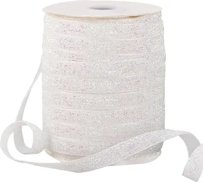 Produktbild von Famanu Glitterband Dekoratives Band - Weiß - 50 Yards