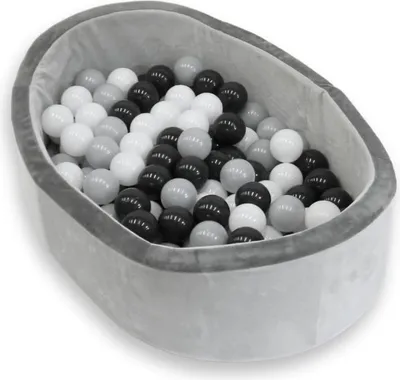 Produktbild von Bällebad, Kinderbällebad Schaumstoff, Bällebad mit 120 Bälle, grau