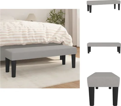 Zdjęcie produktu dla vidaXL Ławka jasnoszara 100x30x30 cm tkanina - Ławki
